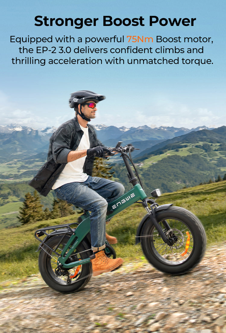 ENGWE EP-2 3.0 Boost Folding Electric Bike – 250W Motor, 120KM Range