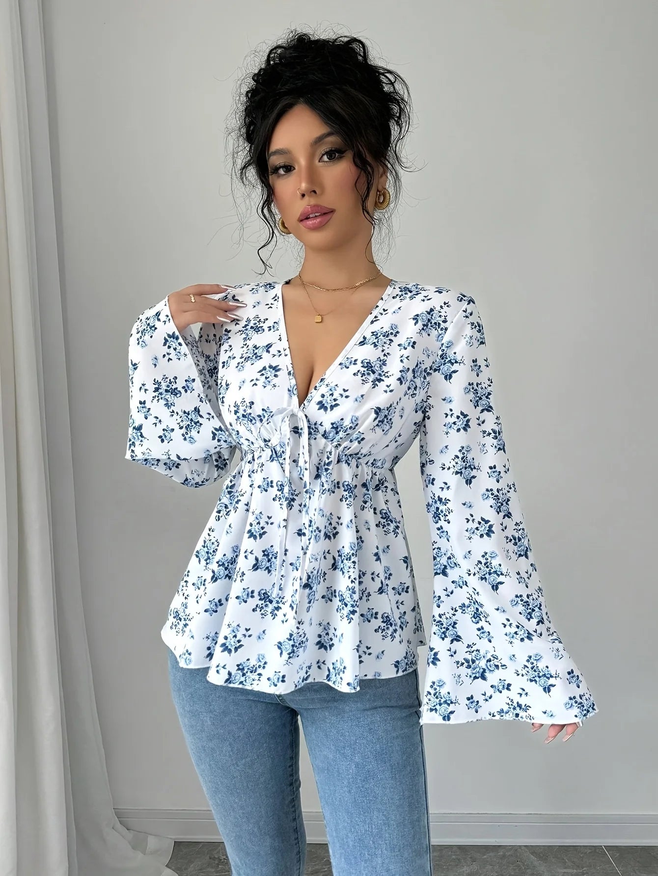 Women’s clothing featuring a V-neck
