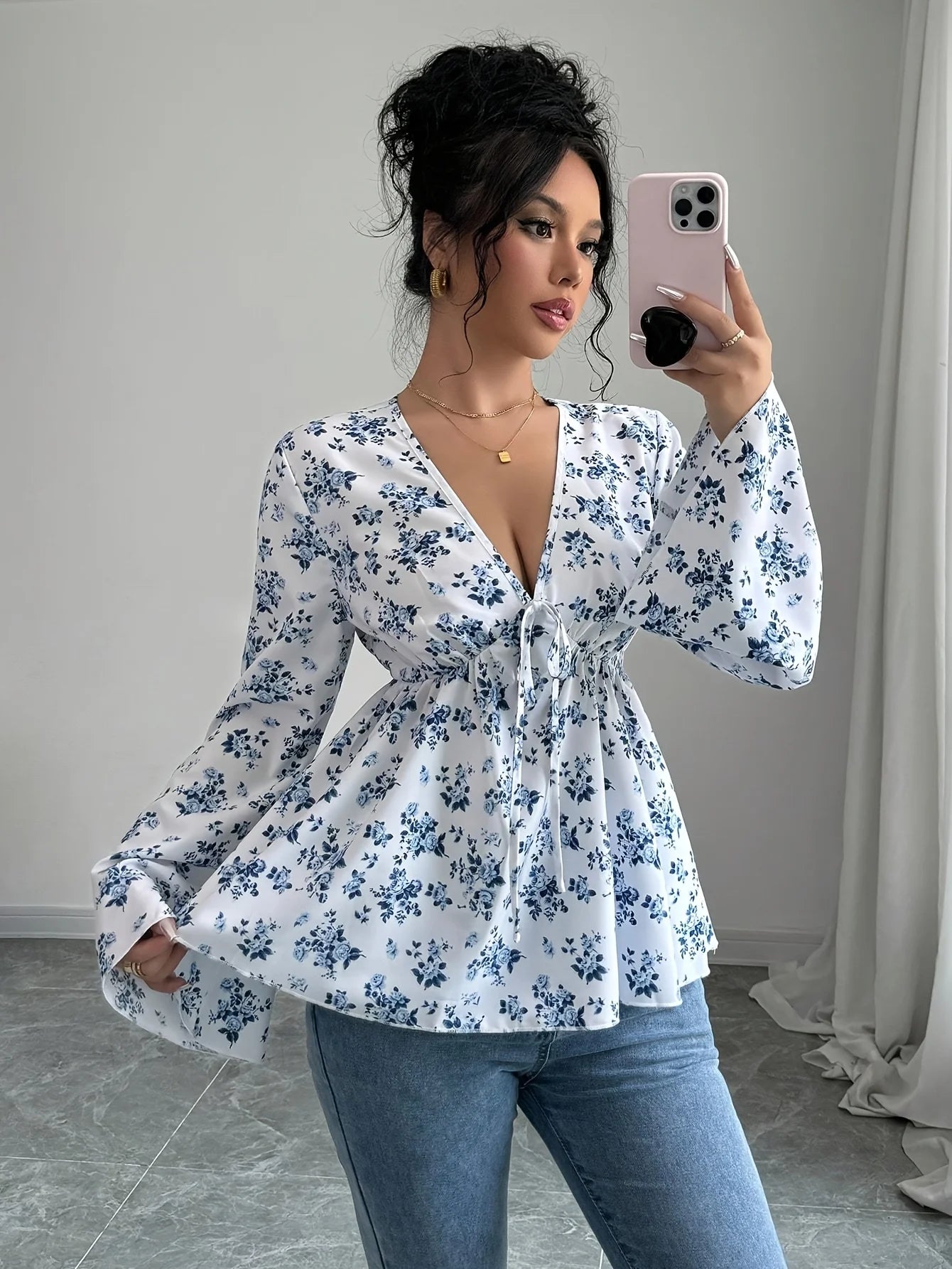 Women’s clothing featuring a V-neck