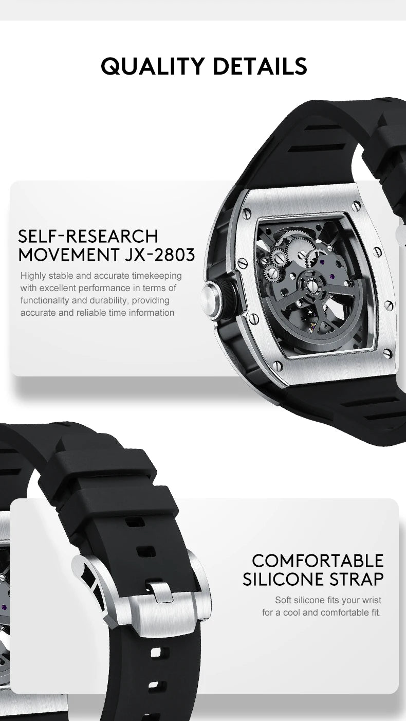 Watch for Men Skeleton Mechanica