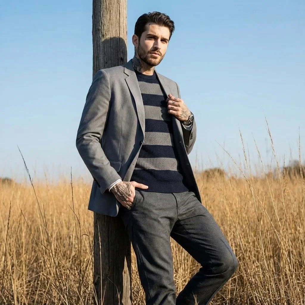 Men's European Fashion Single-Breasted Jacket