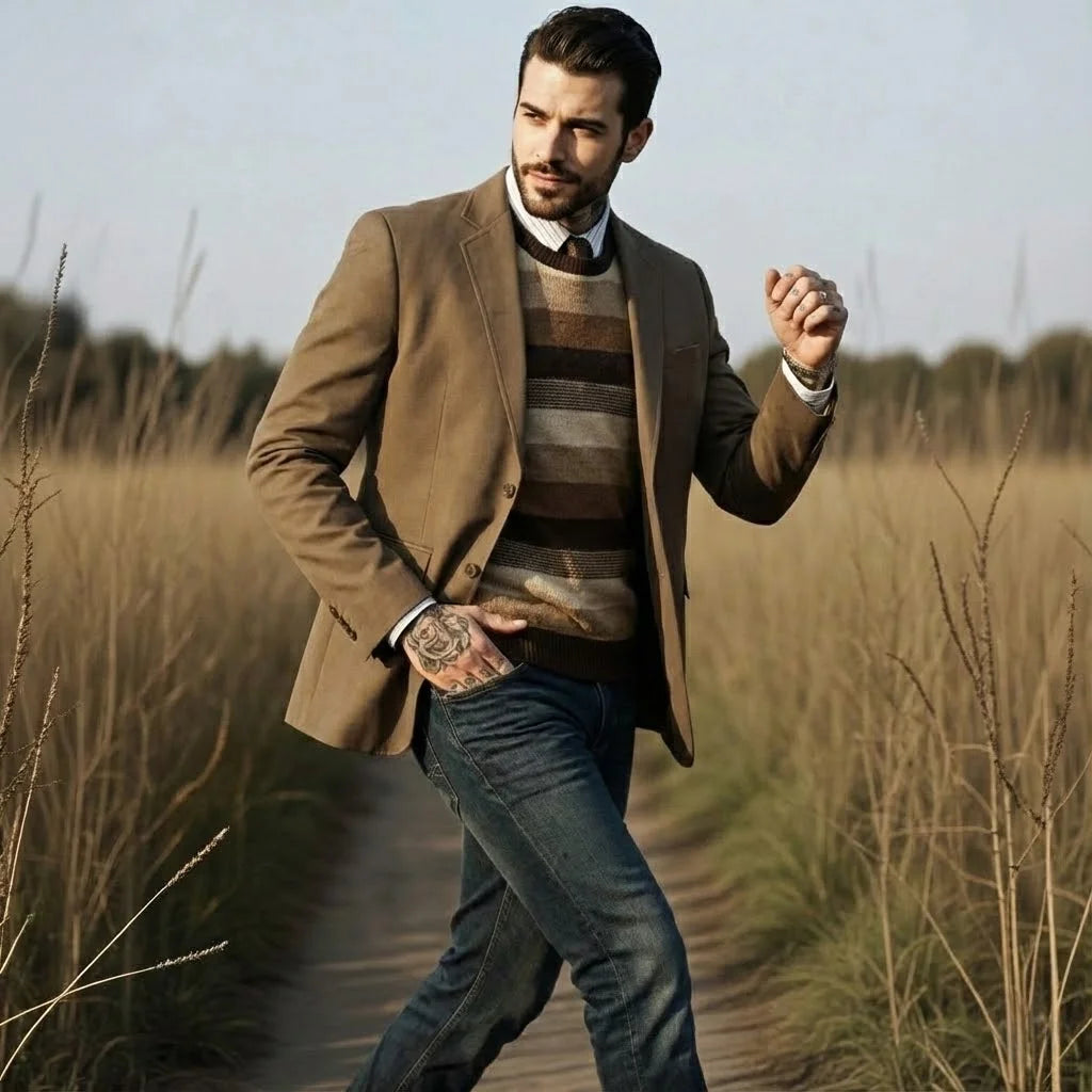 Men's European Fashion Single-Breasted Jacket