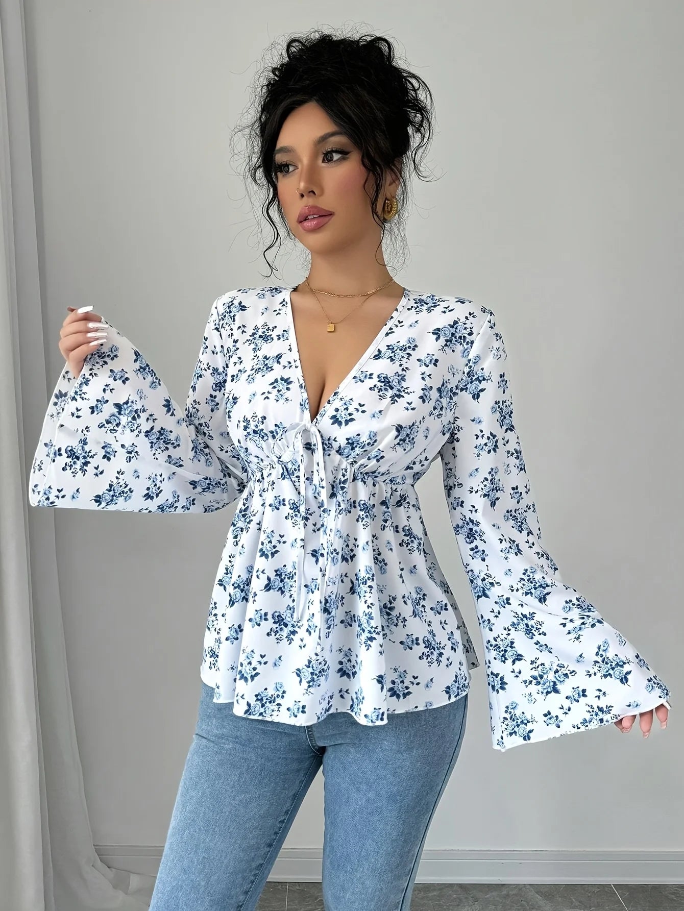 Women’s clothing featuring a V-neck