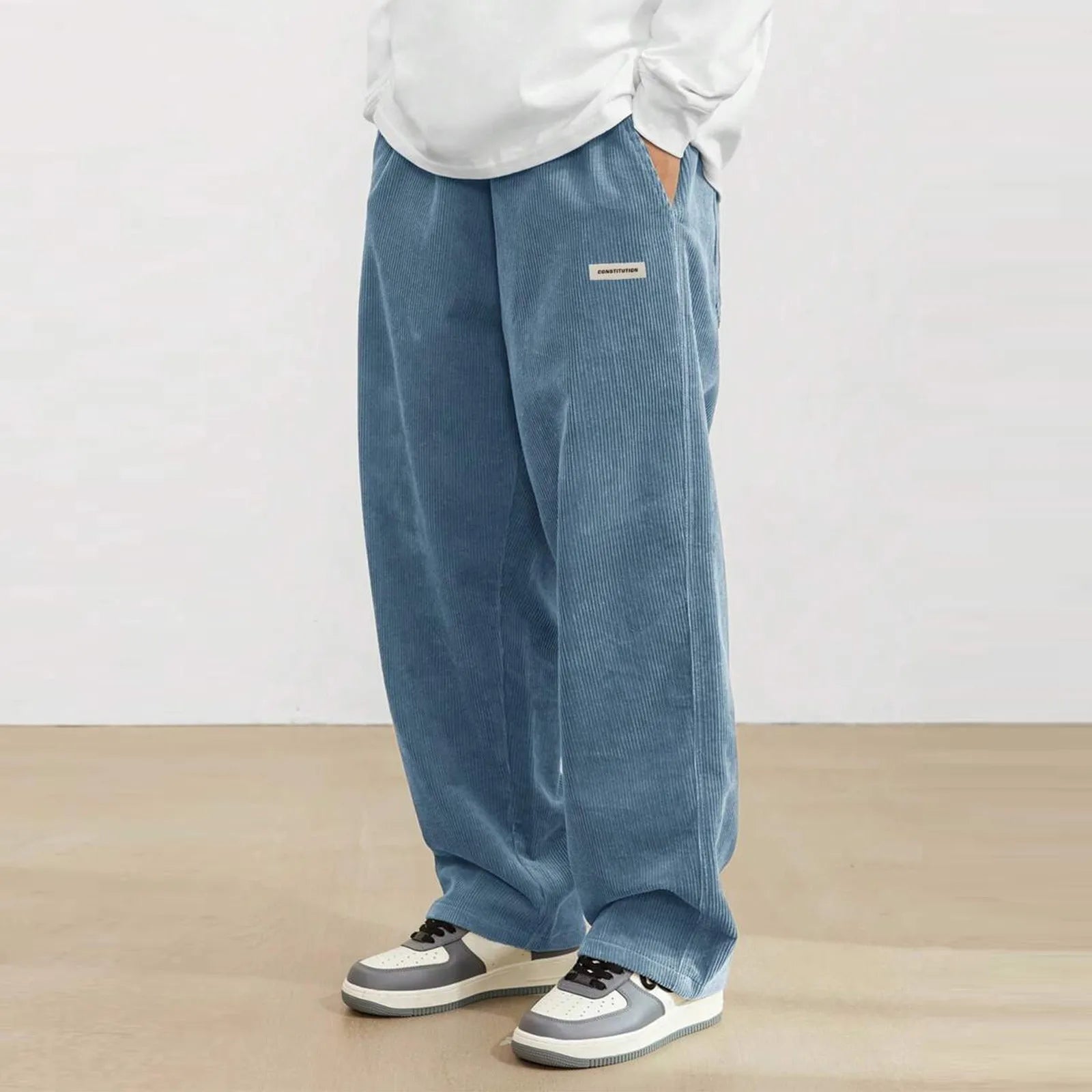 Corduroy Pants Men Clothing Sweatpants Loose-Fit