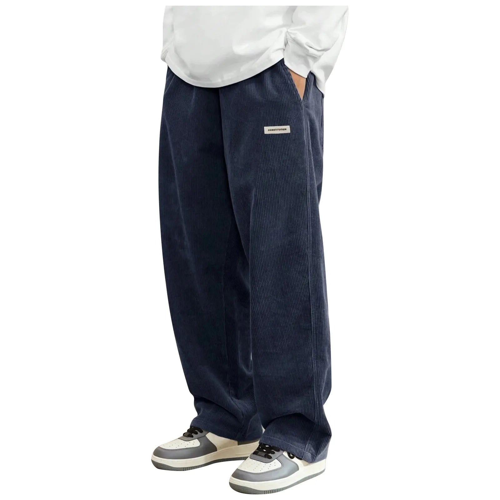 Corduroy Pants Men Clothing Sweatpants Loose-Fit