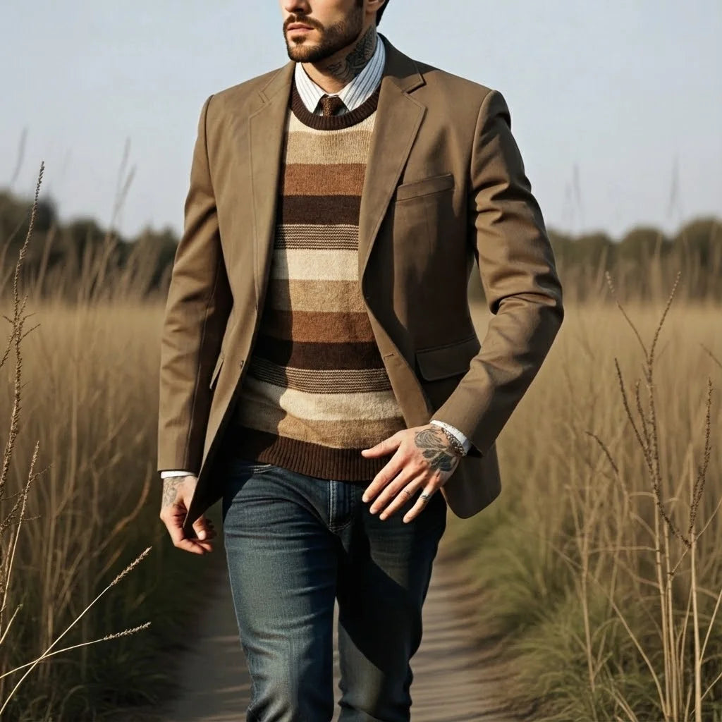 Men's European Fashion Single-Breasted Jacket