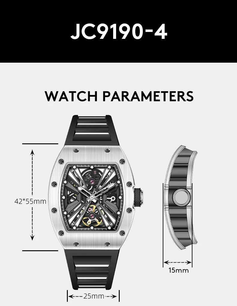 Watch for Men Skeleton Mechanica