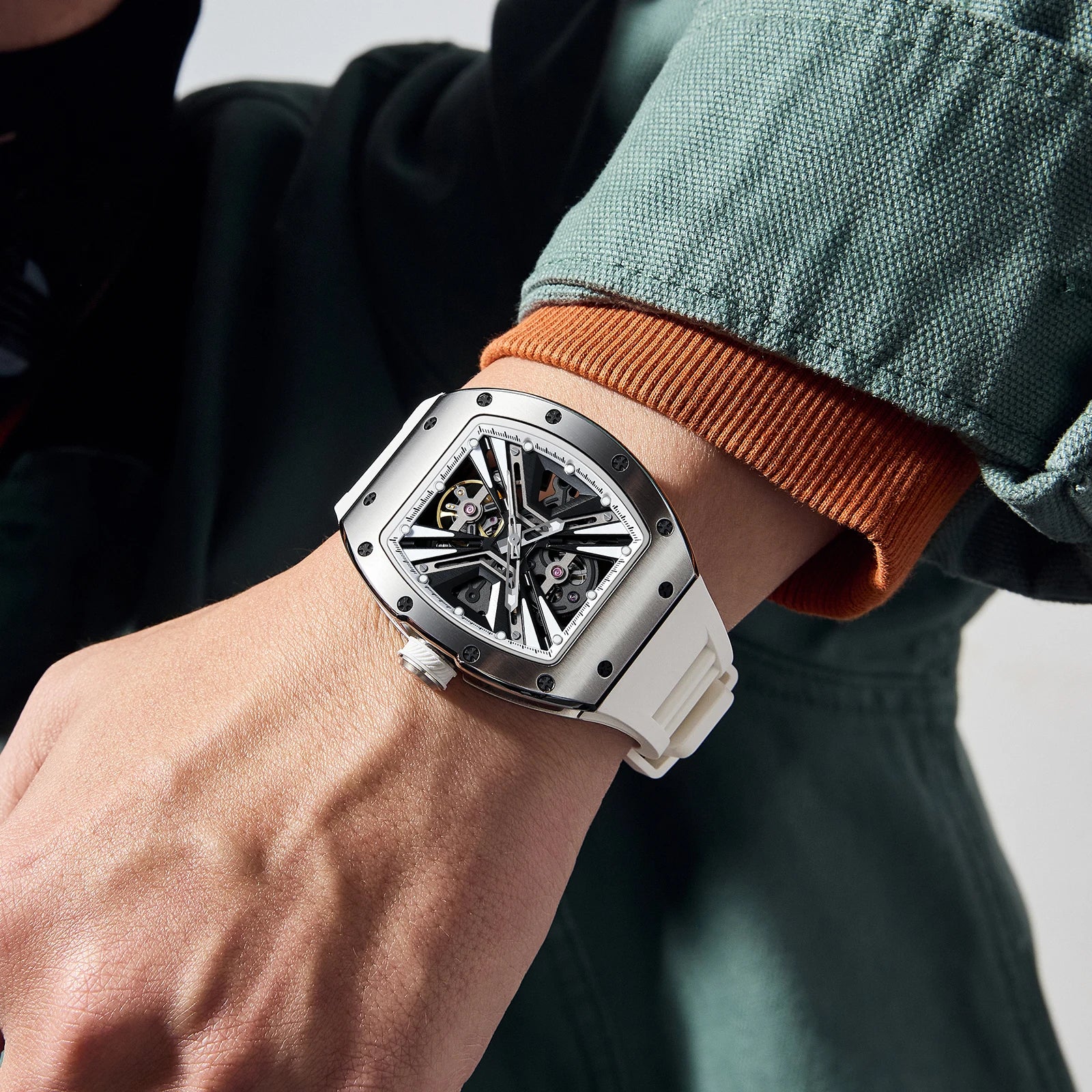 Watch for Men Skeleton Mechanica