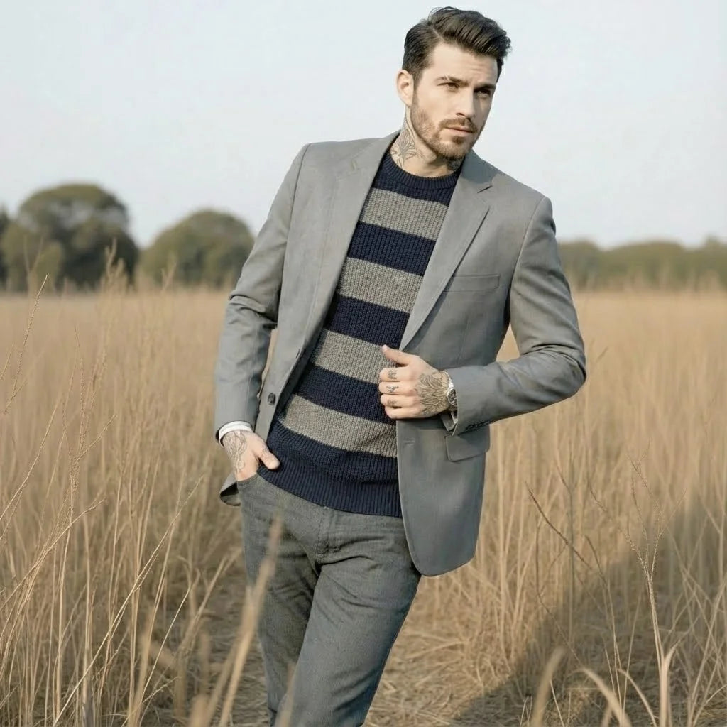 Men's European Fashion Single-Breasted Jacket