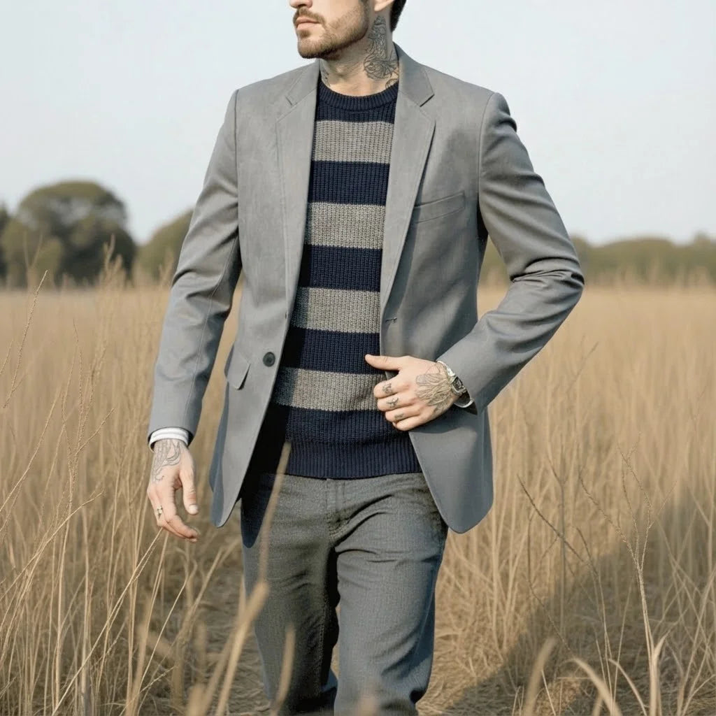 Men's European Fashion Single-Breasted Jacket