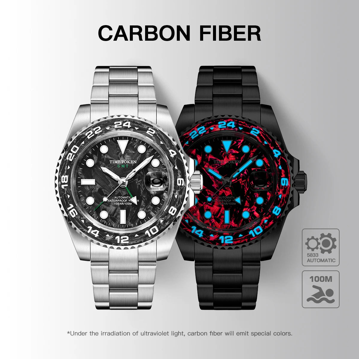 41MM Man Watch GMT High-end Man Watch Carbon Fiber