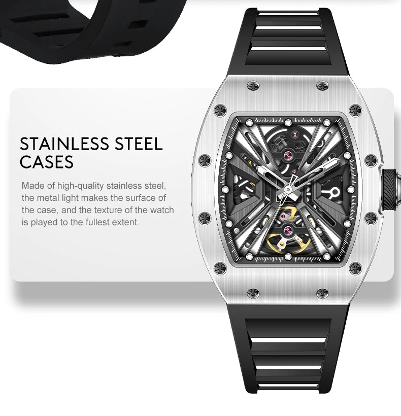 Watch for Men Skeleton Mechanica