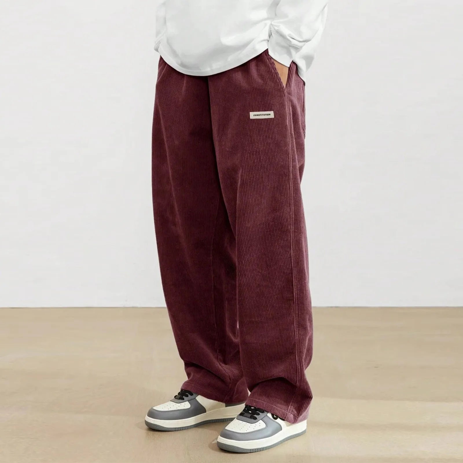Corduroy Pants Men Clothing Sweatpants Loose-Fit