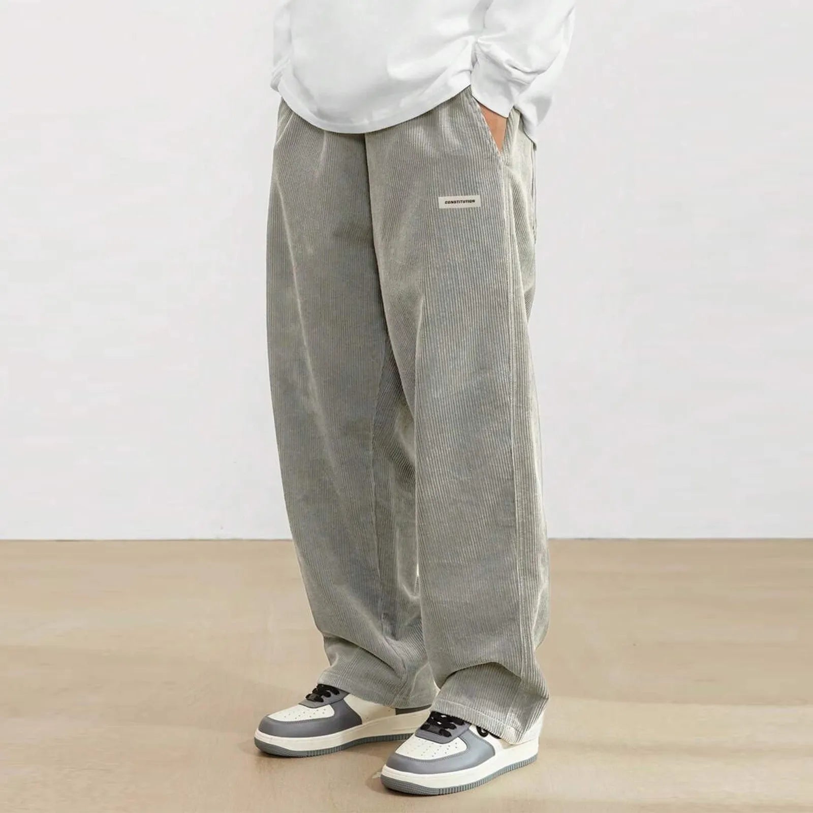 Corduroy Pants Men Clothing Sweatpants Loose-Fit