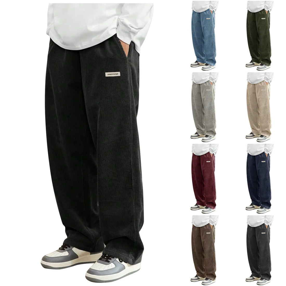 Corduroy Pants Men Clothing Sweatpants Loose-Fit