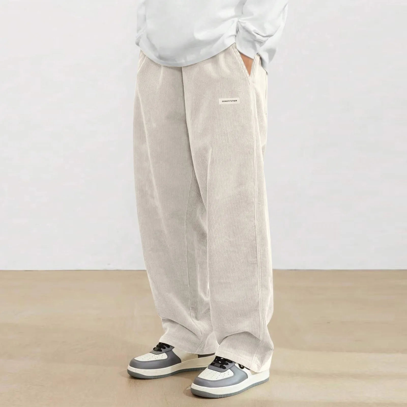 Corduroy Pants Men Clothing Sweatpants Loose-Fit
